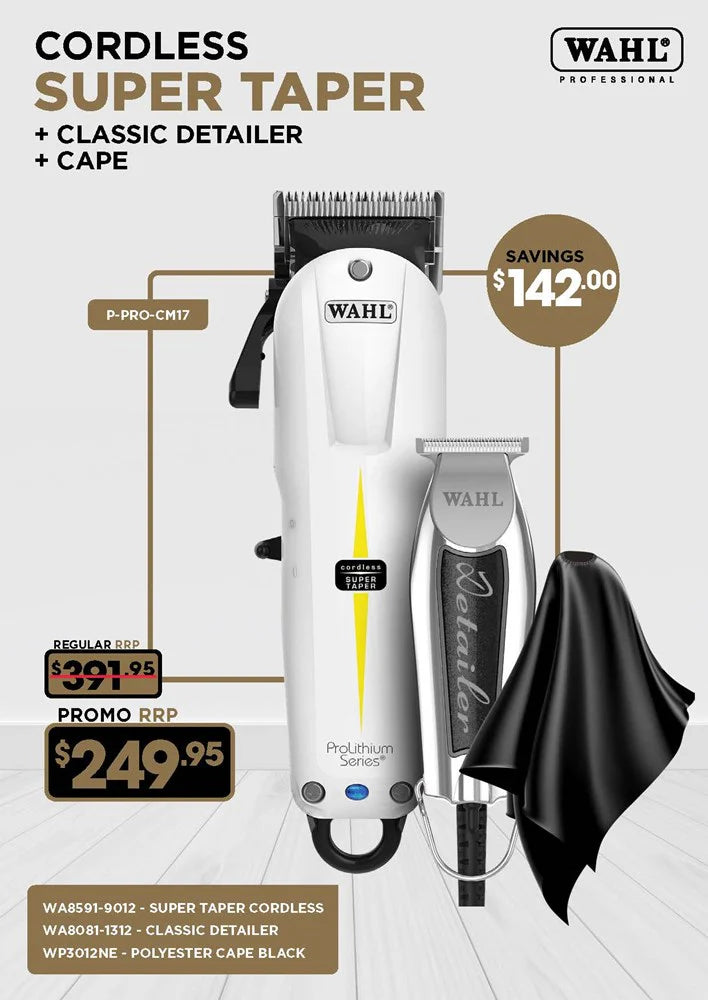 LIMITED - Cordless Super Taper, Classic Detailer and Cape Combo Pack